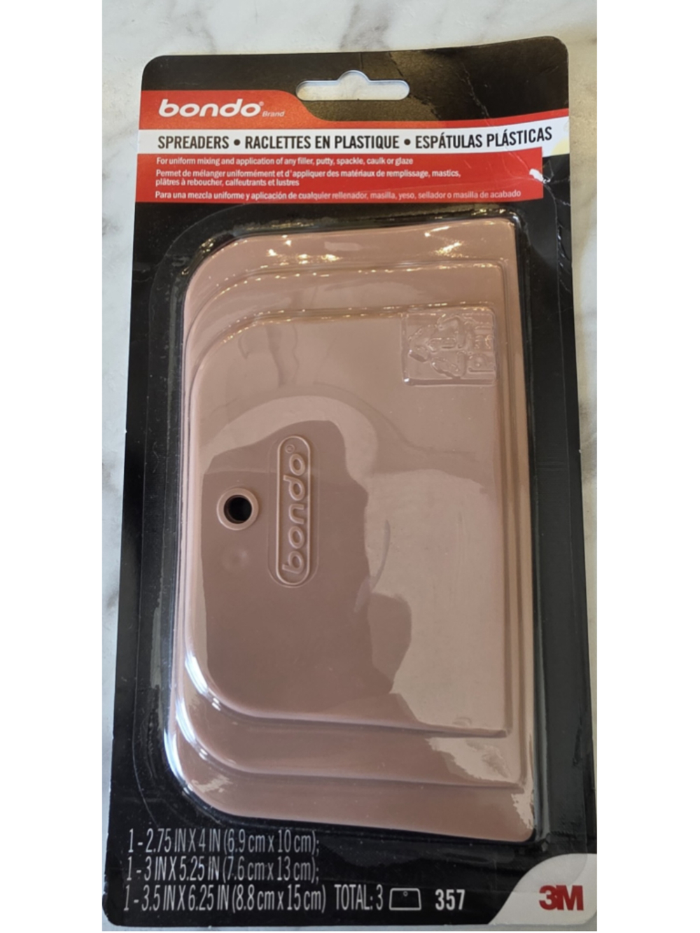 Bondo Plastic Spreaders Set, One Size, Brown